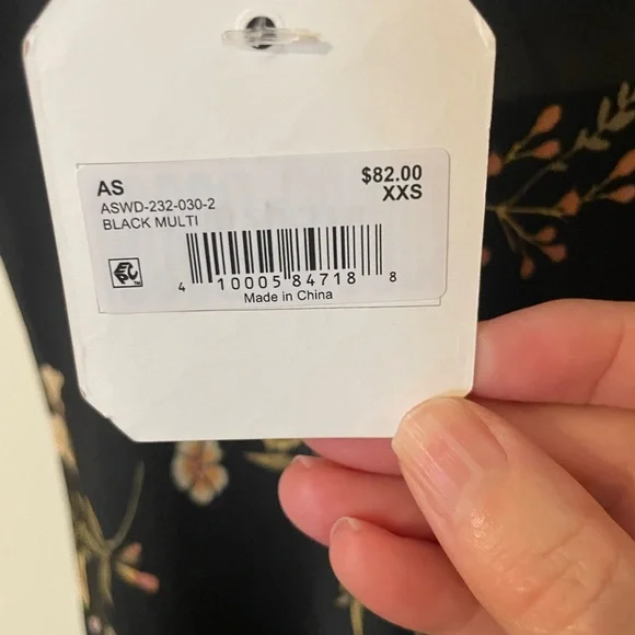 90s Y2k Women’s Black Floral Satin  Coquette Whimsigoth Midi Slip Dress XXS NWT - Picture 11 of 11